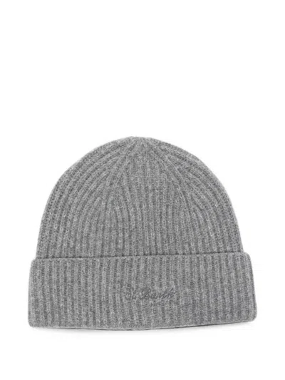 Mc2 Saint Barth Ribbed-knit Beanie Hat In Gray