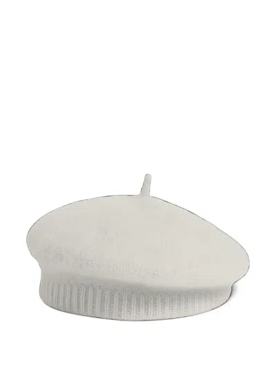 Mc2 Saint Barth Ribbed-knit Beret In White