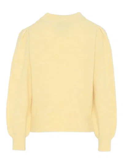 Mc2 Saint Barth Kids' Ribbon-embellished Sweater In Yellow