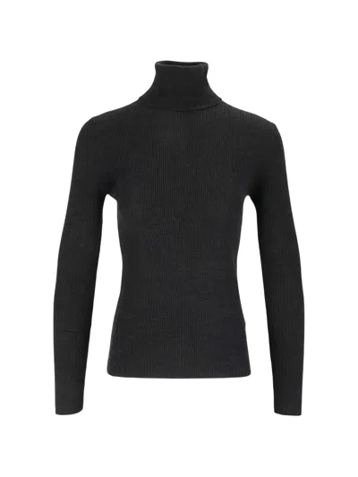Mc2 Saint Barth Rib-knit Roll-neck Sweater In Black