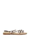 Mc2 Saint Barth Ring Strass-embellished Wrap-around Flat Sandals In Neutral