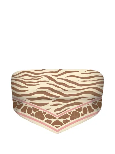 Mc2 Saint Barth Rio Zebra-print Foulard Top In Multi