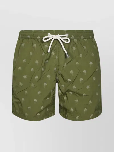 Mc2 Saint Barth Riviera Palm Tree Swim Shorts In Green