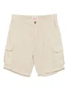 Mc2 Saint Barth Elastic Waistband Cargo Shorts In Neutral