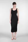 Mc2 Saint Barth Ribbed Sleeveless Midi Dress In Black