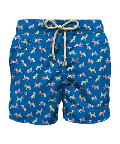 Mc2 Saint Barth Graphic Printed Drawstring Swim Shorts In Blue