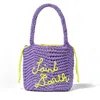 Mc2 Saint Barth Rope Violet Crochet Shoulder Bag In Pink