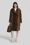 Mc2 Saint Barth Rouge Fur Coat In Animalier Polyester In Multi