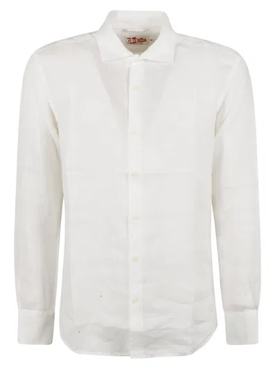 Mc2 Saint Barth Round Hem Plain Shirt In White