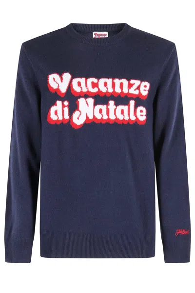 Mc2 Saint Barth Heron Jacquard Sweater In Blue