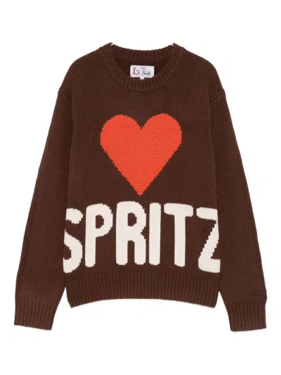 Mc2 Saint Barth Round-neck Sweater In Brown