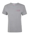 Mc2 Saint Barth Woman Cotton Jersey Crewneck T-shirt Emilie With La Vedo Grigia Embroidery In Gray