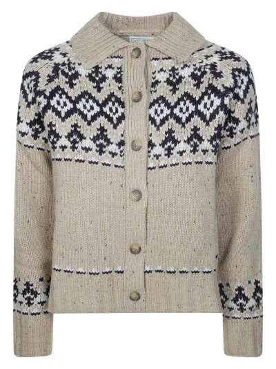 Mc2 Saint Barth Roundneck Donegal Cardigan For Women In Gray