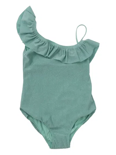 MC2 SAINT BARTH RUFFLE ASYMMETRIC-SHOULDER SWIMSUIT