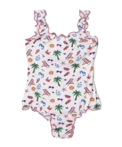 Mc2 Saint Barth Ruffle One-piece Swimwear In Multi