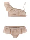 Mc2 Saint Barth Ruffled Bikini In Gold