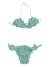 Mc2 Saint Barth Ruffled Bikini In Green