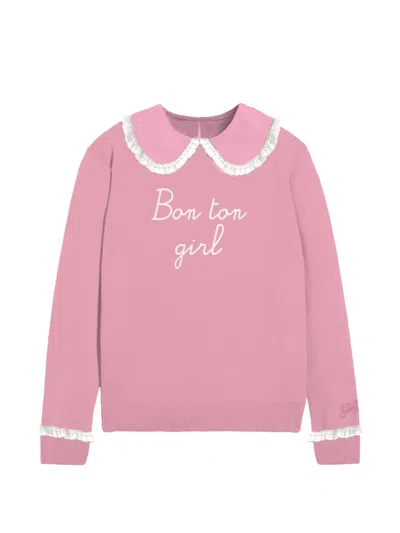 Mc2 Saint Barth Alida Jr Ruffled Collared Top In Multi