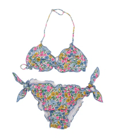 MC2 SAINT BARTH RUFFLED FLORAL BIKINI