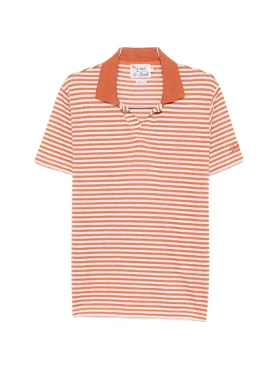 Mc2 Saint Barth Rye Striped Short-sleeve T-shirt In Orange