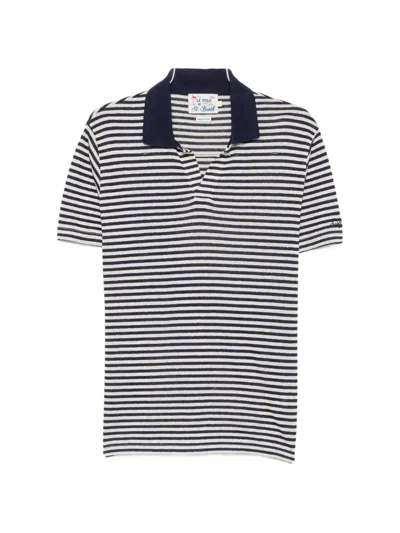 Mc2 Saint Barth Rye Striped Short-sleeved T-shirt In Blue