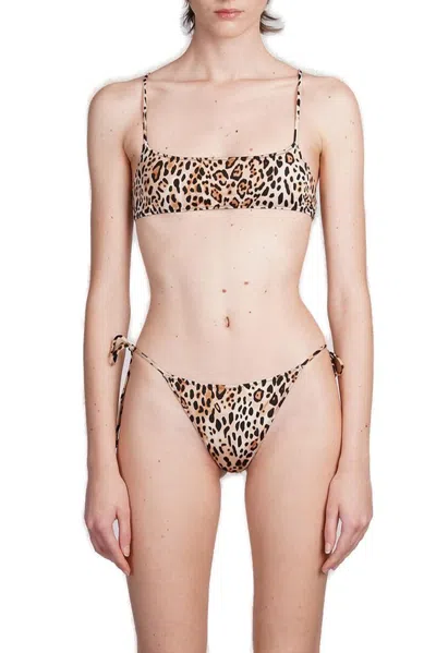Mc2 Saint Barth Sadie Leopard Printed Bikini Top In Multi
