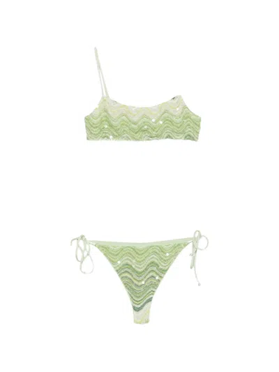 Mc2 Saint Barth Sadie Sequin-embellished Bikini In Green