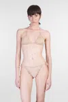Mc2 Saint Barth Sagittarius Beachwear In Gold Polyamide In Gold