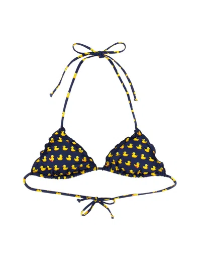 Mc2 Saint Barth Sagittarius Rubber-ducky Ruffled Bikini Top In Yellow