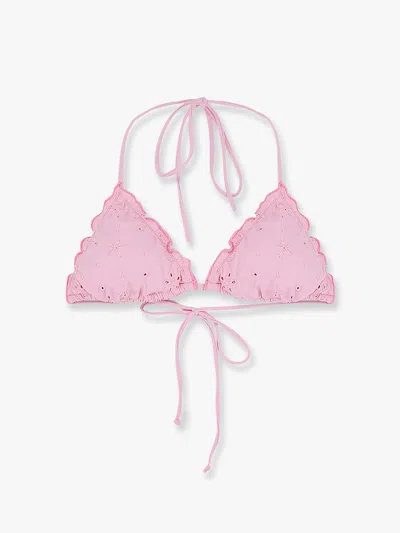 Mc2 Saint Barth Top Bikini Sagittarius Con Ricami In Pink
