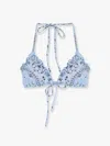 Mc2 Saint Barth Sagittarius Bikini Top With Multicolor Print In Blue