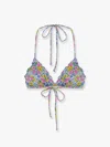 Mc2 Saint Barth Sagittarius Bikini Top With Poppy And Daisy Print