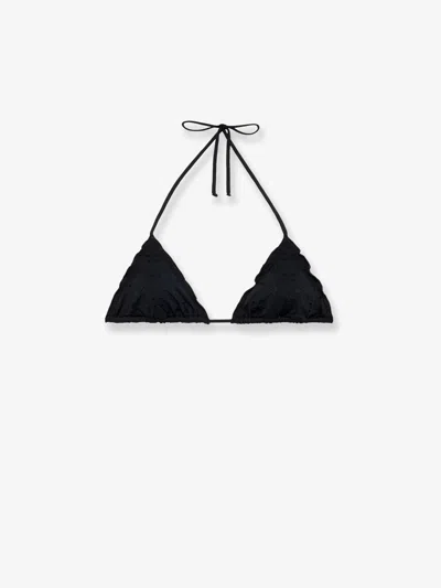 Mc2 Saint Barth Sagittarius Viscose Blend Bikini Top In Black