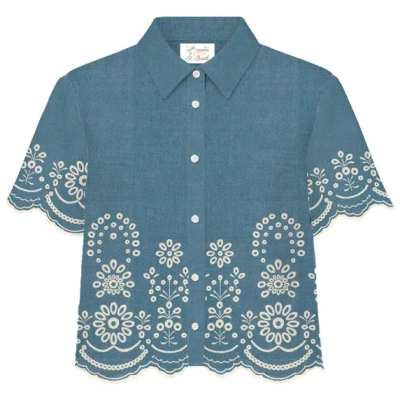 Mc2 Saint Barth Saint Barth Denim Blue Cotton Shirt