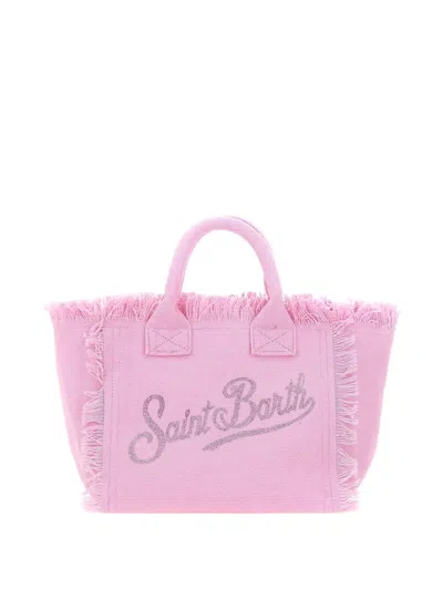 Mc2 Saint Barth Kids' Saint Barth Fringe-trimmed Bag In Pink