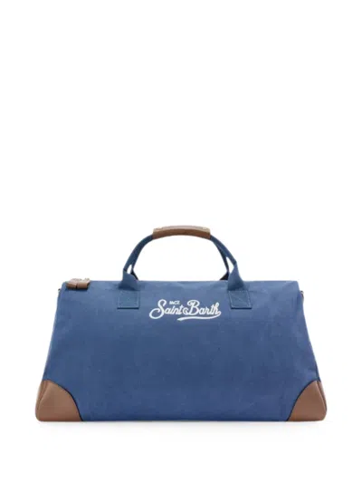 Mc2 Saint Barth Saint Barth Logo-embroidered Shoulder Bag In Blue