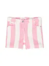 Mc2 Saint Barth Striped Denim Shorts In Pink