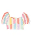 Mc2 Saint Barth Colour-block Cropped Top In Multicolour