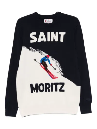 Mc2 Saint Barth Saint Moritz Graphic Sweater In Black