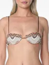 Mc2 Saint Barth Salina Wave-pattern Bikini Top In Brown