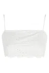 Mc2 Saint Barth Florida Broderie Anglaise Top In Neutral