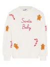 Mc2 Saint Barth Santa Baby Embroidered Sweatshirt In White