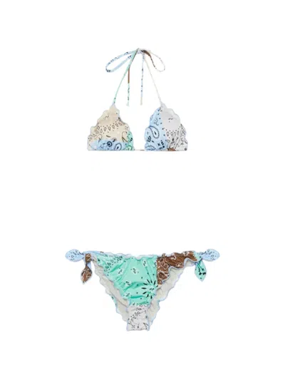 Mc2 Saint Barth Sarius Bandana-print Bikini In Blue
