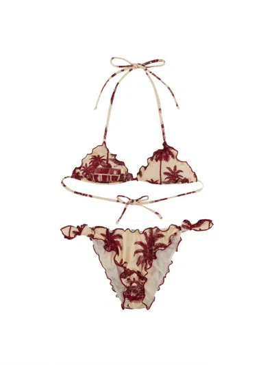 Mc2 Saint Barth "sarius" Bikini Swimsuit In Neutral