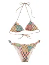 Mc2 Saint Barth Adjustable Straps Ruffle Trim Triangle In Multi
