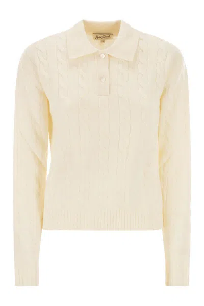 Mc2 Saint Barth Savoy - Cable Knit Wool Jumper In Neutral