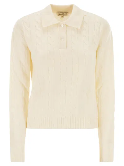 Mc2 Saint Barth Savoy Cable Knit Wool Jumper In Neutral