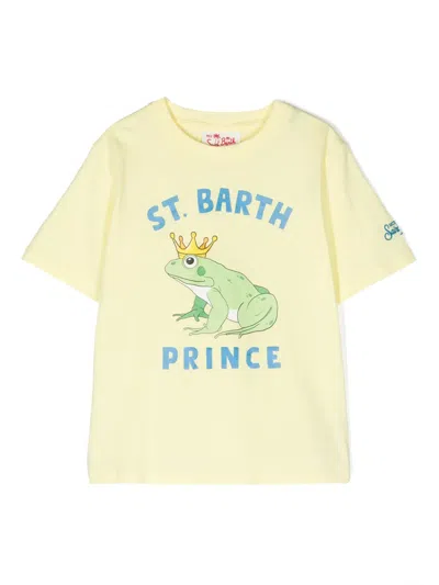 Mc2 Saint Barth Kids' Sb Prince-print Cotton T-shirt In Yellow