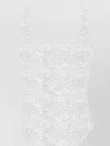 Mc2 Saint Barth Scoop Neckline High-cut Leg Sleeveless Textured Fabric In White