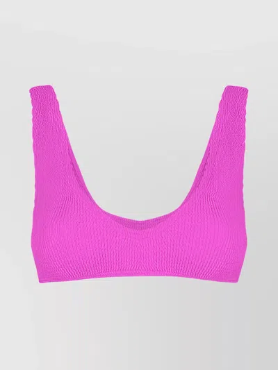 Mc2 Saint Barth Scoop Neckline Sleeveless Textured Fabric Lingerie In Pink